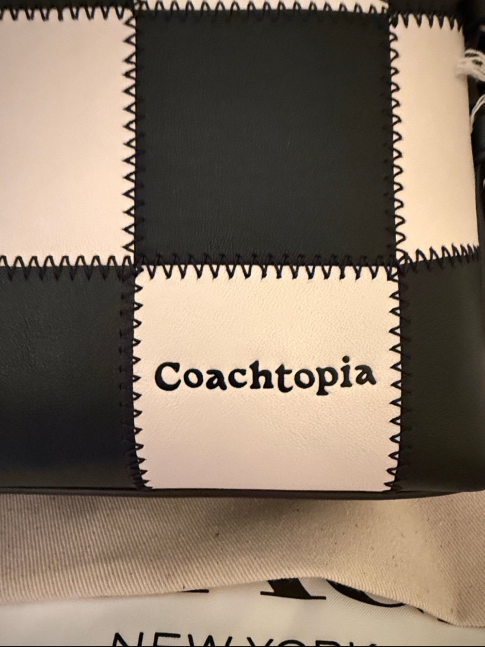 Coach NWT Black and White Checker Shoulder Bag - Picture 3 of 5